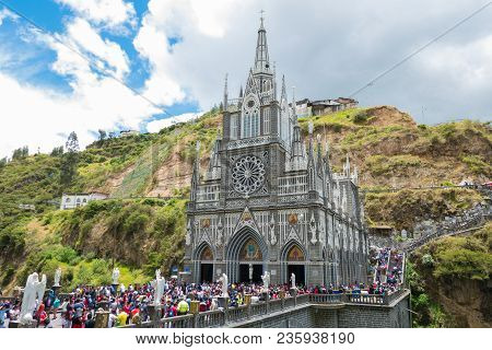 Ipiales Colombia March 2018 This Is The Sancturay Of Las Lajas In Ipiales South Of Colombia. It Is A