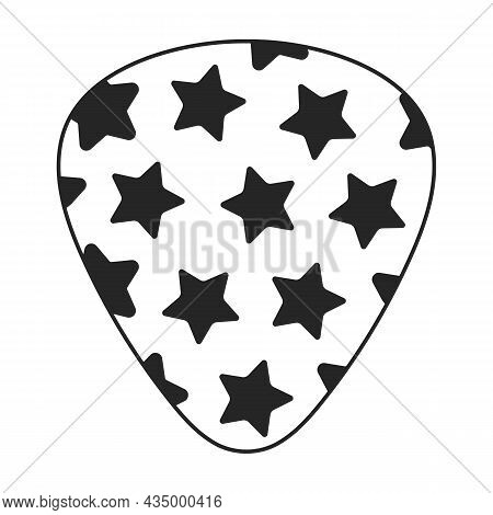 Pick Guitar Vector Black Icon. Vector Illustration Plectrum On White Background. Isolated Black Illu