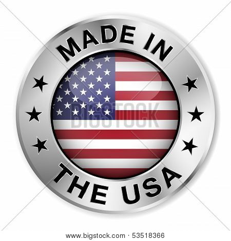 Made In The Usa Silver Badge