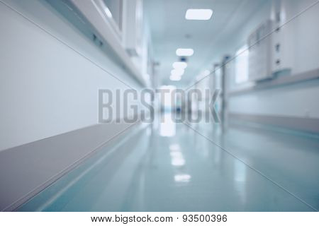 Medical And Scientific Background. Blurred Futuristic Corridor