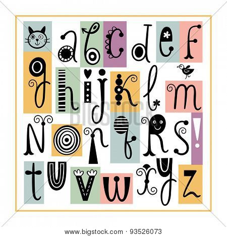 English Alphabet. Cute Stylish Letters.