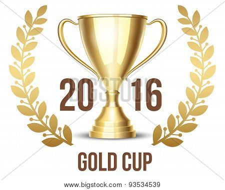 Trophy cup with laurel wreath 2016