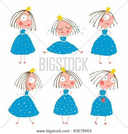 Cute Little Princess Girls in Poses Collection for Kids