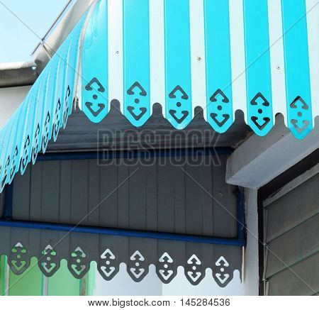 Blue And White Awning Window