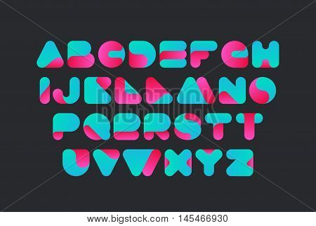 Twisted Font Vector design. Typeface alphabet. Logo ABC letters