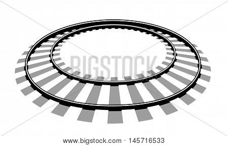 Railroad tracks vector illustration isolated on white background