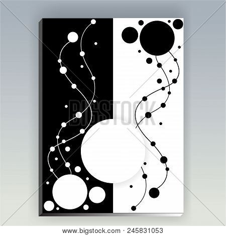 Harmony In Yan Page Template, Pattern, Texture, Illustration, Creative Black And White Waves And Sha