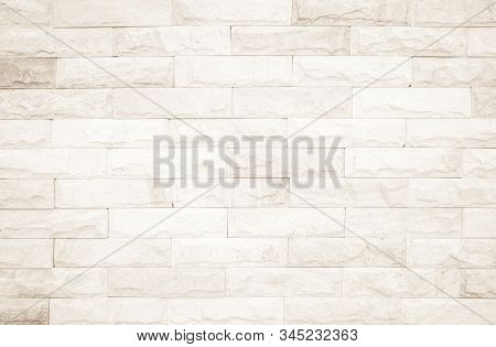 Cream And White Wall Texture Background, Brick Stone Pattern Modern Decor Home And Vintage Stonework