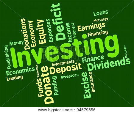 Investing Word Represents Return On Investment And Text