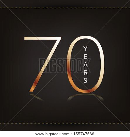 Seventy years anniversary celebration logotype. 70th anniversary logo.