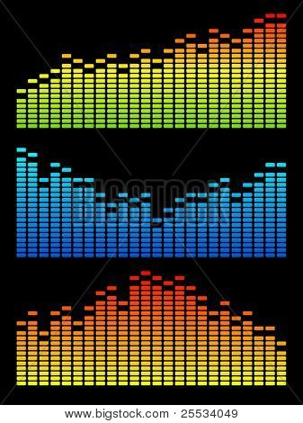 Vector digital equalizer. Volume wave background.