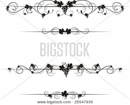 wine decorative ornate,each elemet on individual layer