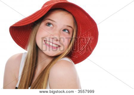 Gorgeous Teen Girl With Red Hat