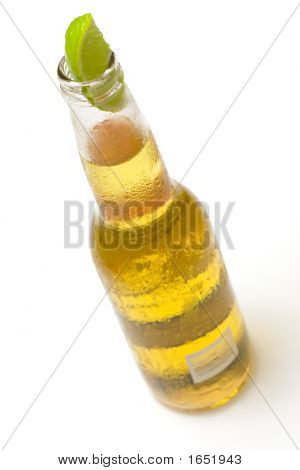 Bottle Of Beer With Lime

