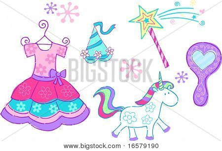 Illustrazione vettoriale Princess Dress Up