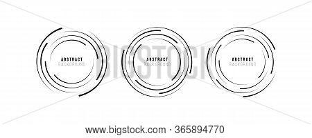 Circle Shaped Radial Speed Lines For Comics, Spiral. Technology Round Logo. Abstract Circle Geometri