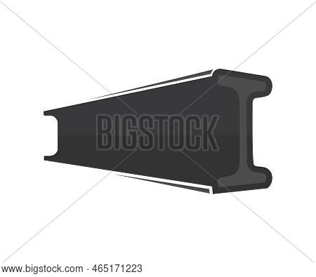 Steel Beams, Flange Beam, Structural, Straight Metal Industrial Girder Pieces Logo Design. Metal Ind