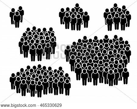 Group Of People. Persons Crowd Icons. Business Men Team. Users Pictogram. Women Staff Members Standi