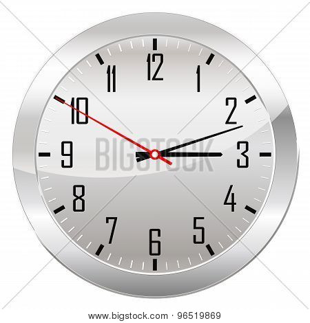 Analog Clock Isolated On A White Background