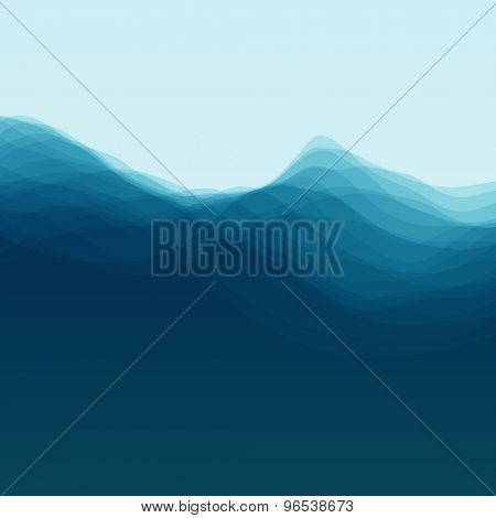 Water Wave. Vector Illustration For Your Design. Flowing Background With Halftone. Can Be Used For Banner, Flyer, Book Cover, Poster, Web Banners.