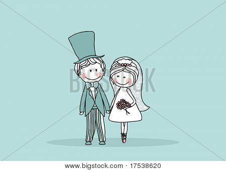 conjunto de la boda - pareja permanente y cogidos de la mano