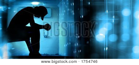 Abstract Silhouette Praying