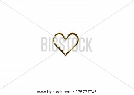 Fishing Hooks In Gold Color. The Hearts Of The Hooks. Patterns Of Metal Fishing Hooks. Abstraction. 