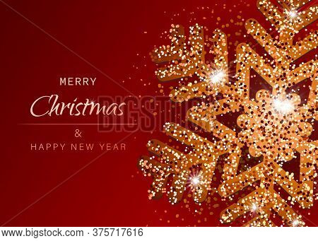 Christmas red background with Shining gold Snowflakes. Christmas. Christmas Vector. Christmas Background. Merry Christmas Vector. Merry Christmas banner. Christmas illustrations. Merry Christmas Holidays. Merry Christmas and Happy New Year Vector Backgrou