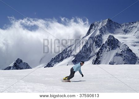 Snowboarder At Ski Resort