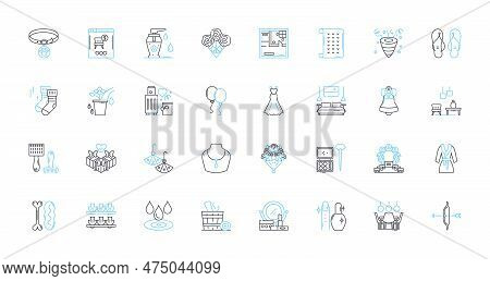 Affix Linear Icons Set. Prefix, Suffix, Root, Derivative, Inflection, Morpheme, Tack-on Line Vector 