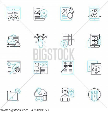 Promotional Business Linear Icons Set. Advertising, Marketing, Branding, Merchandise, Publicity, Pro