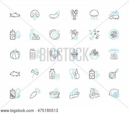 Charming Cuisine Linear Icons Set. Delectable, Flavorful, Savory, Tasty, Mouthwatering, Scrumptious,