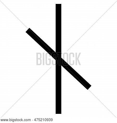 Vector Runic Scandinavian Celtic Alphabet Letter I