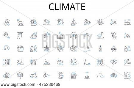 Climate Line Icons Collection. Triumph, Conquest, Win, Success, Glory, Achievement, Victory Vector A