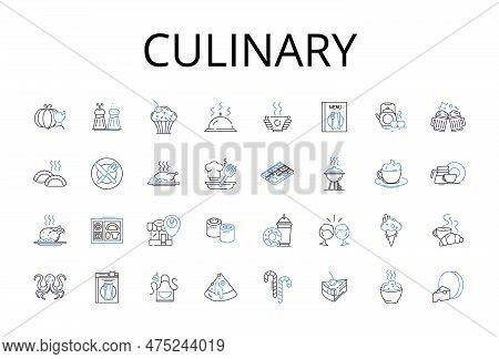 Culinary Line Icons Collection. Delicious Cuisine, Gastronomic Delight, Tasty Cookery, Savory Cuisin