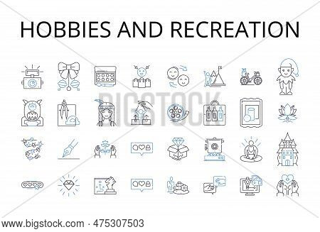 Hobbies And Recreation Line Icons Collection. Pastimes, Leisure Pursuits, Activities, Interests, Amu