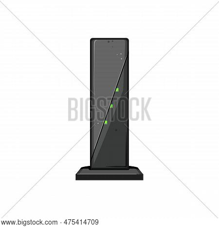 Connection Dsl Modem Cartoon. Ethernet Network, Wireless Internet Connection Dsl Modem Sign. Isolate