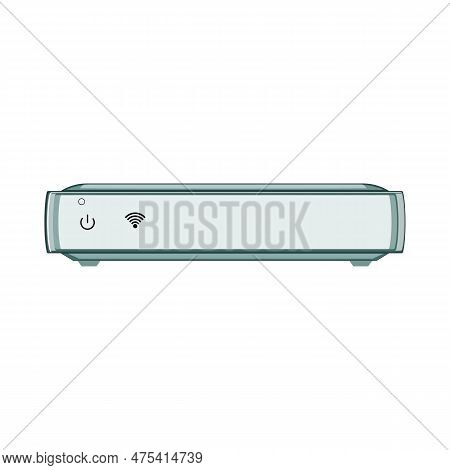 Hub Dsl Modem Cartoon. Lan Antenna, Connection Ethernet Hub Dsl Modem Sign. Isolated Symbol Vector I