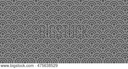 Dark Black Japanese Paper And Japanese Pattern Background. Abstract Geometric Shape Backdrop. Modern