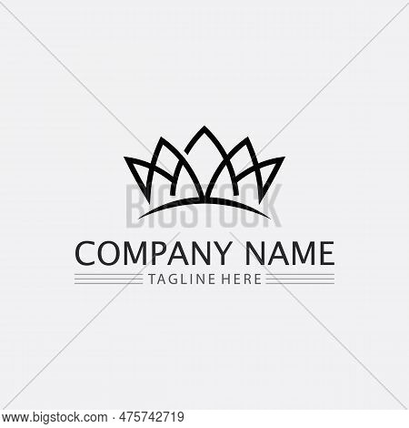 Crown Logo And Queen, King Logo Designtemplate Vector Illustration