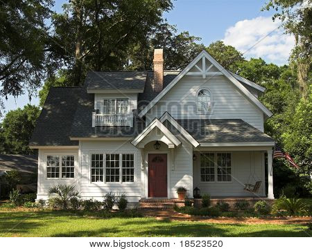 quaint two story home, exterior front view