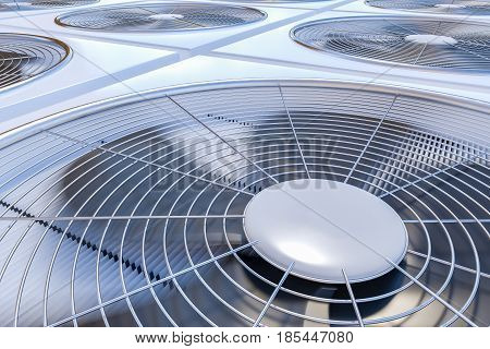 Close Up View On Hvac Units (heating, Ventilation And Air Condit