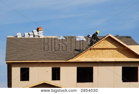 Roofer On The Job