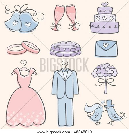 Doodle matrimonio elementi