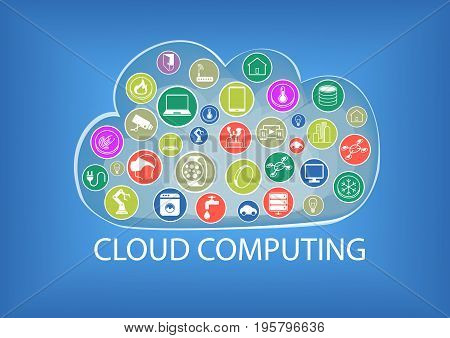 Cloud computing vector illustration with internet of things