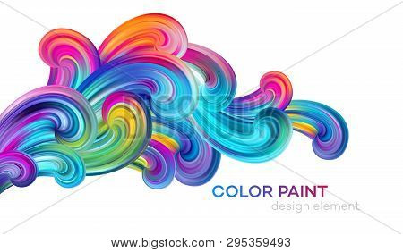 Modern Colorful Flow Poster. Wave Liquid Shape Color Paint. Art Design For Your Design Project. Vect