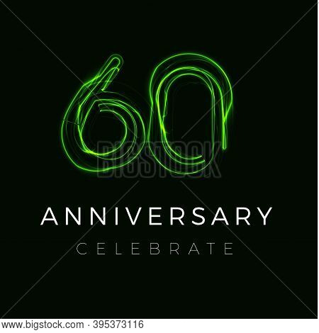 Sixty Anniversary Poster For Party. 60th Years Sign. Sixtieth Birthday Celebrate. Discount Sixty Per