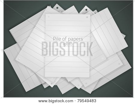 Pile of papers. Fully vector, enjoy!