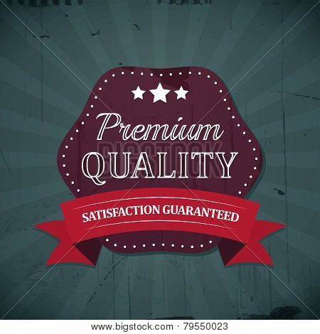 Premium quality retro vintage label with ribbon