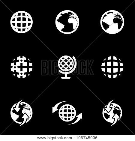 Vector White World Map Icon Set